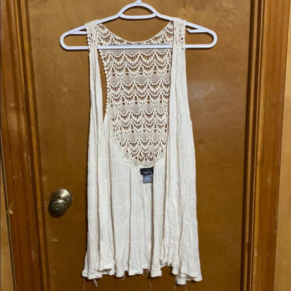 Cream Crochet Vest